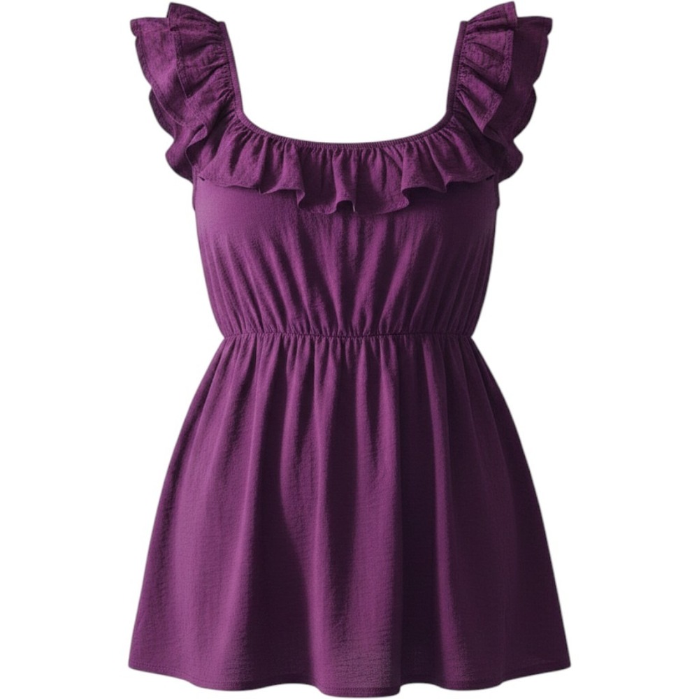 $49 TORRID Plus Size 2 2X Purple rayon flutter gathered loose tank great drape